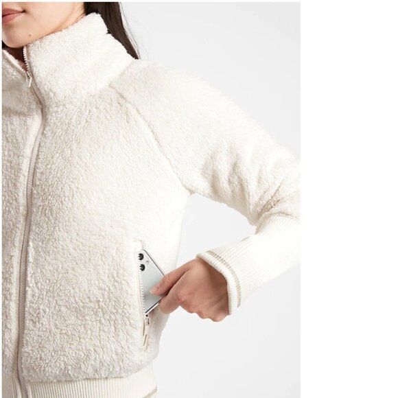 ATHLETA | Tugga Sherpa Cream Jacket Large NWT - Picture 3 of 13